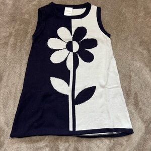 Gymboree Black and White Flower Sweater Dress 18M